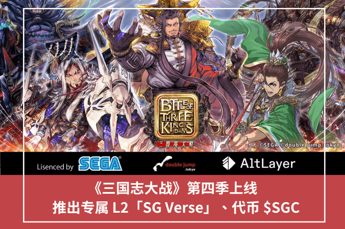《三國志大戰》第四季上線，推出專屬 L2「SG Verse」、代幣 $SGC