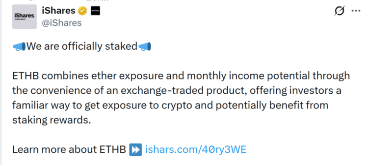 当华尔街的 ETH 开始「生息」：从贝莱德的 ETHB，看以太坊的资产属性转向