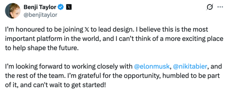 从Aave到X：设计天才Benji Taylor，何以被马斯克看中？