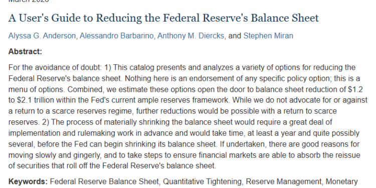深度拆解美联储重磅「缩表」论文：缩多少，怎么缩，影响几何？