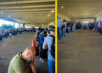 好战分子特朗普已经忘了在机场排队几小时的美国人